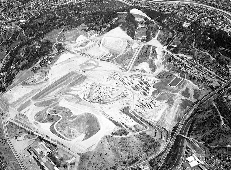 Illustration for article titled How 19 Giant Earthmovers Carved Dodger Stadium Out of a Mountain